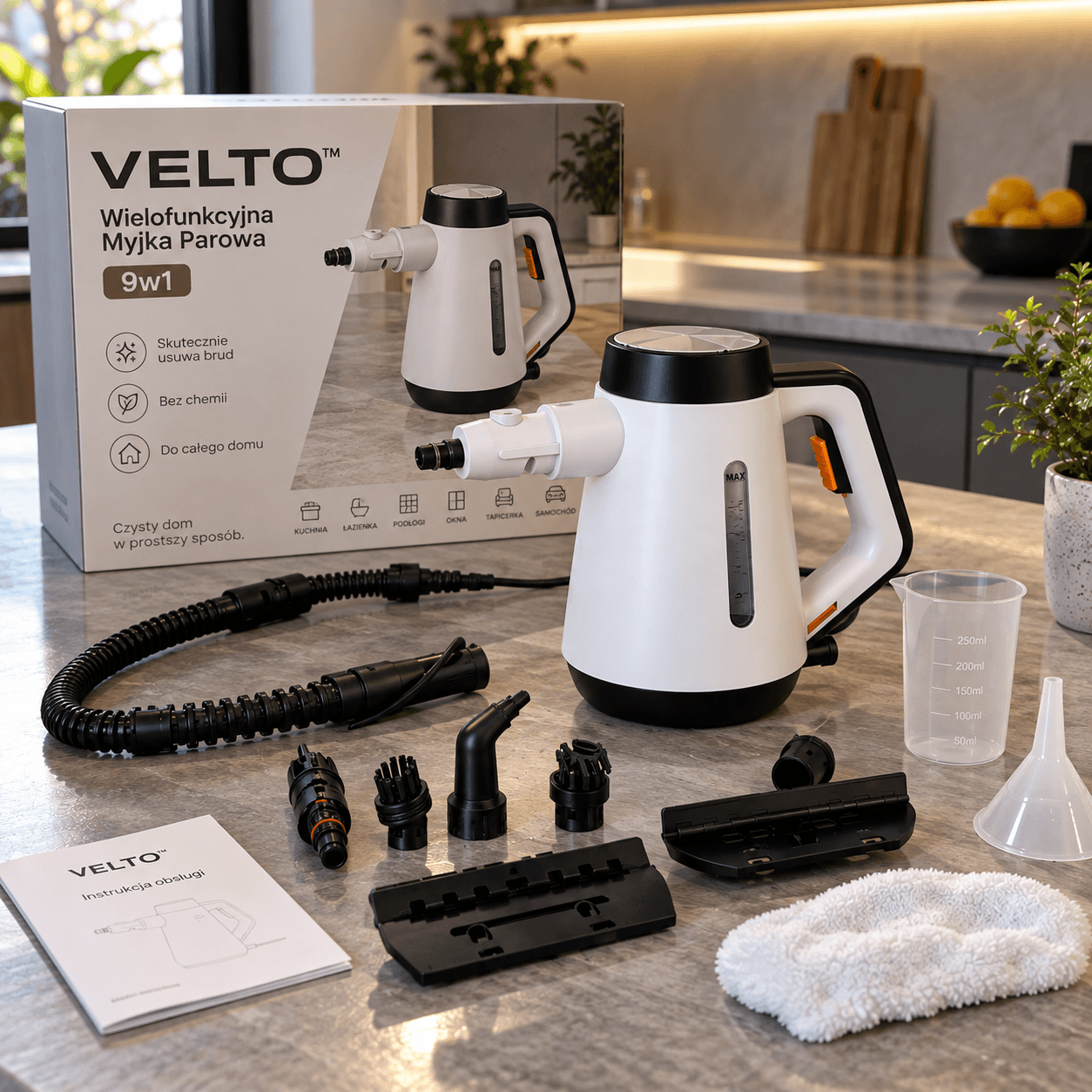 VELTO™ – Wielofunkcyjna Myjka Parowa 9w1